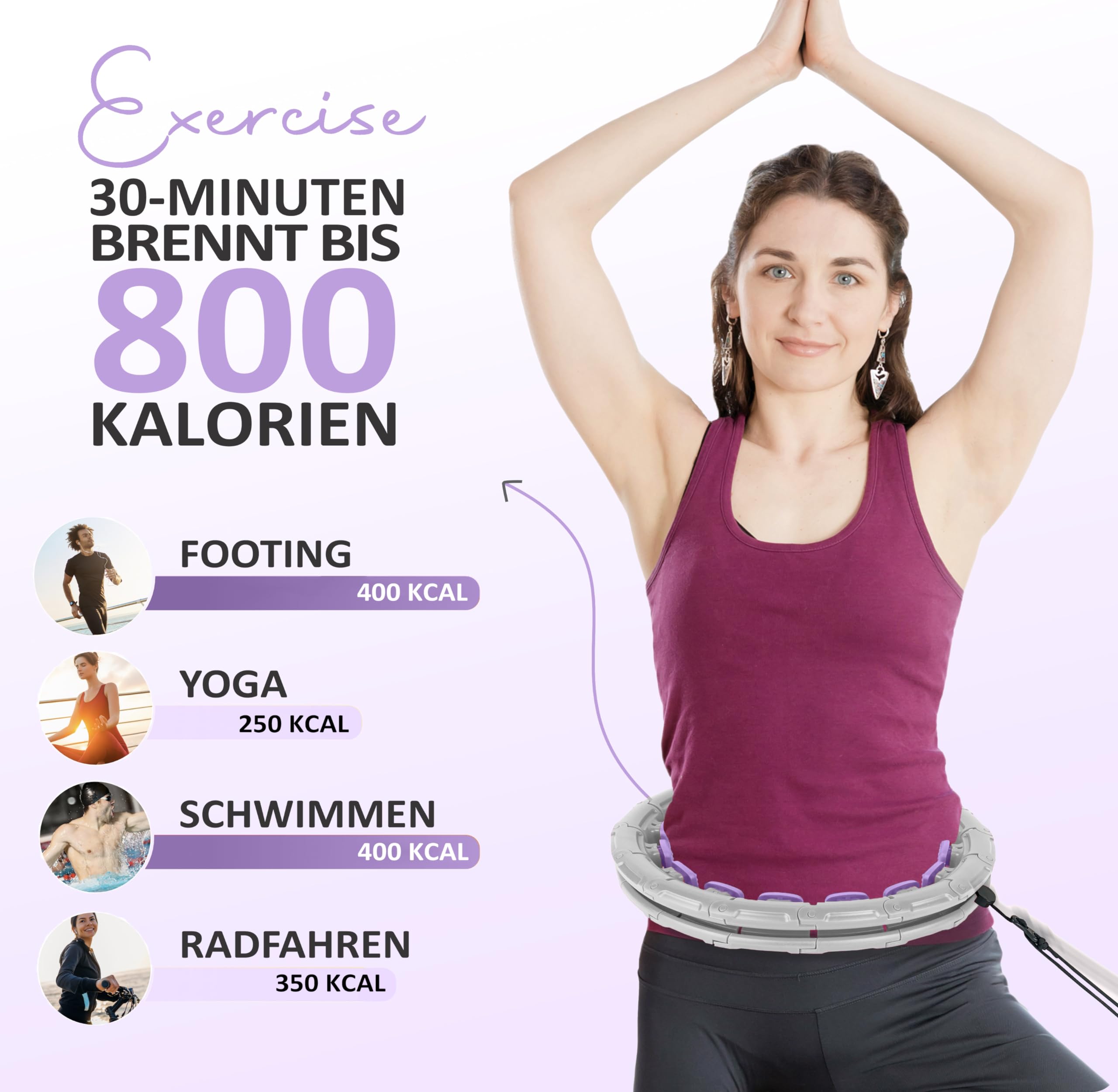 Hula Hoop Niña para Fitness: Diseño Único, Fácil y Ajustable. ¡Diversión Garantizada! Hula Hoop para Adultos Disponible: Ejercicio Divertido y Saludable para Todas Las Edades.