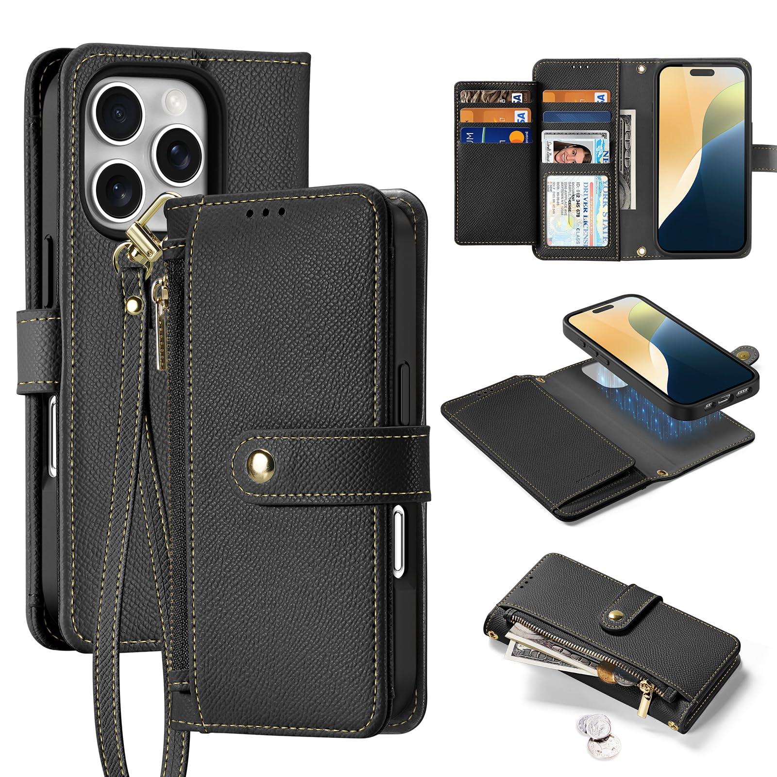 Amazon.co.jp: 【2024新登場・2in1分離式・財布一体型】iPhone 16 Pro 