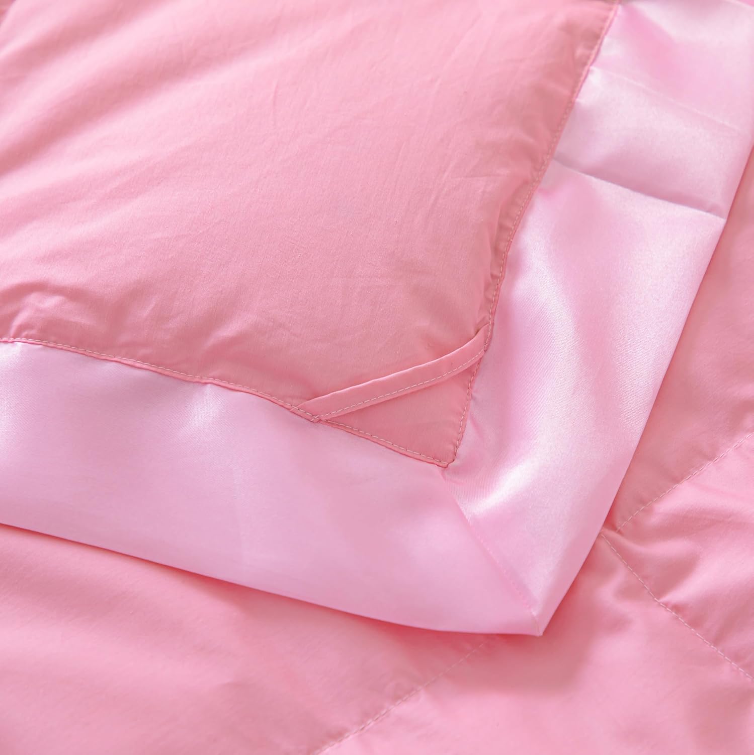Lightweight Goose Down Comforter/Down Blanket/Duvet Insert for Summer/Warm Weather with Satin Trim,Noiseless & Extra Soft,Pink Color King Size(104x90inch)