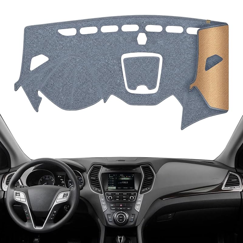 Capa para Painel KEYOOG para Hyundai Santa Fe e Santa Fe Sport 2013 a 2018, sem HUD, cinza