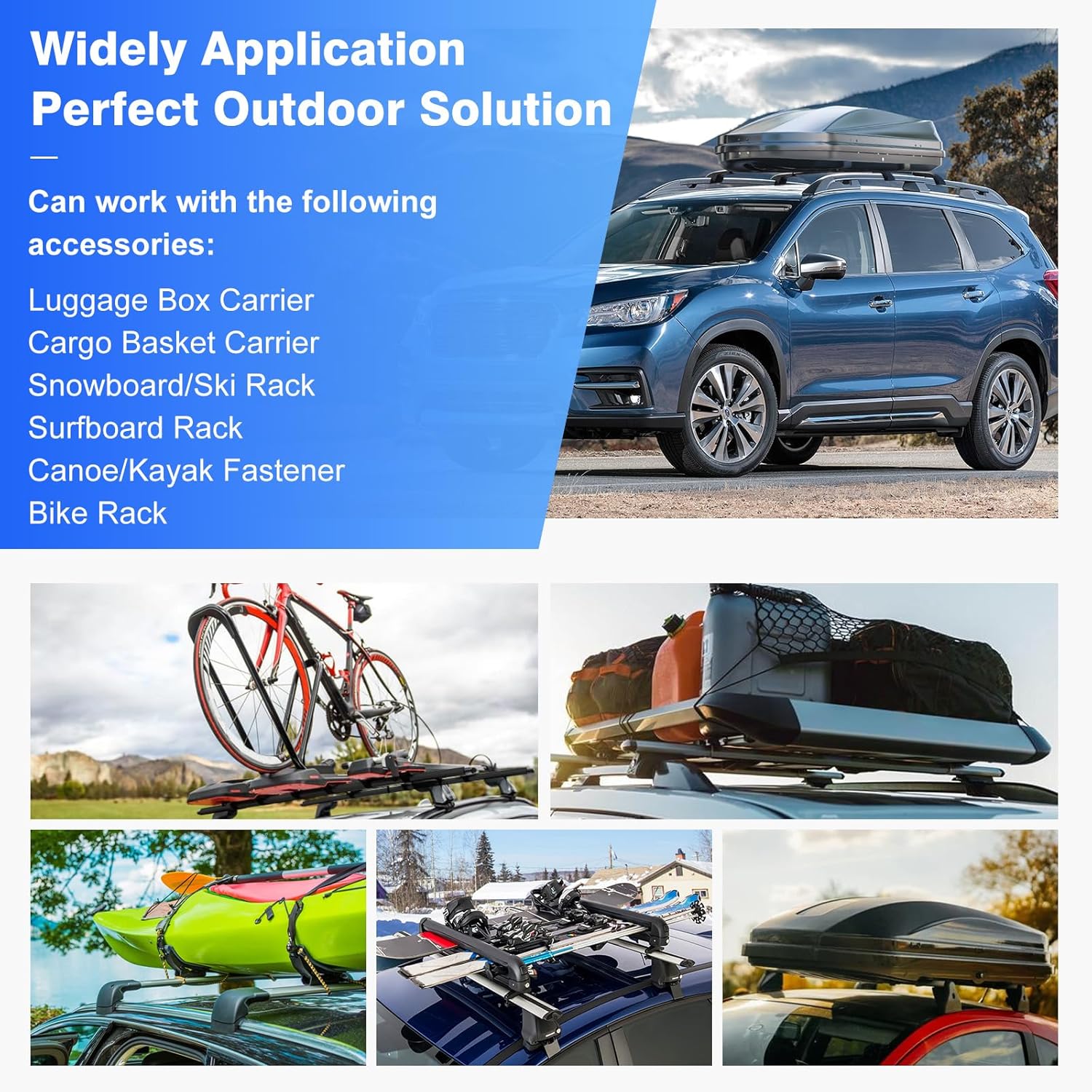 PARTOL Roof Rack Cross Bars fits for 2019-2026 Subaru Ascent with Raised Side Rails Adjustable Aluminum Crossbars Compatible with Roof Bags Kayak Bicycle