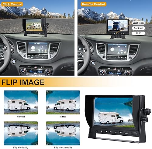 Miniatura 7 de Cámara de respaldo para caravana, HD 1080P cámara trasera con cámara de respaldo con monitor de 7 pulgadas para caravana, camión, remolque,