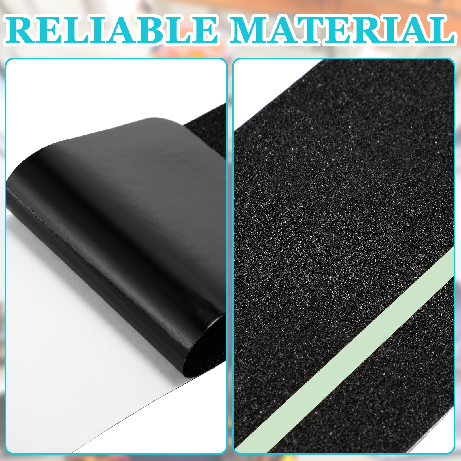 20 peldaños antideslizantes de 4 x 30 pulgadas con agarre de rayas reflectantes, cinta antideslizante adhesiva para exteriores, peldaños de escalera, abrasivos de fricción para escaleras (verde)