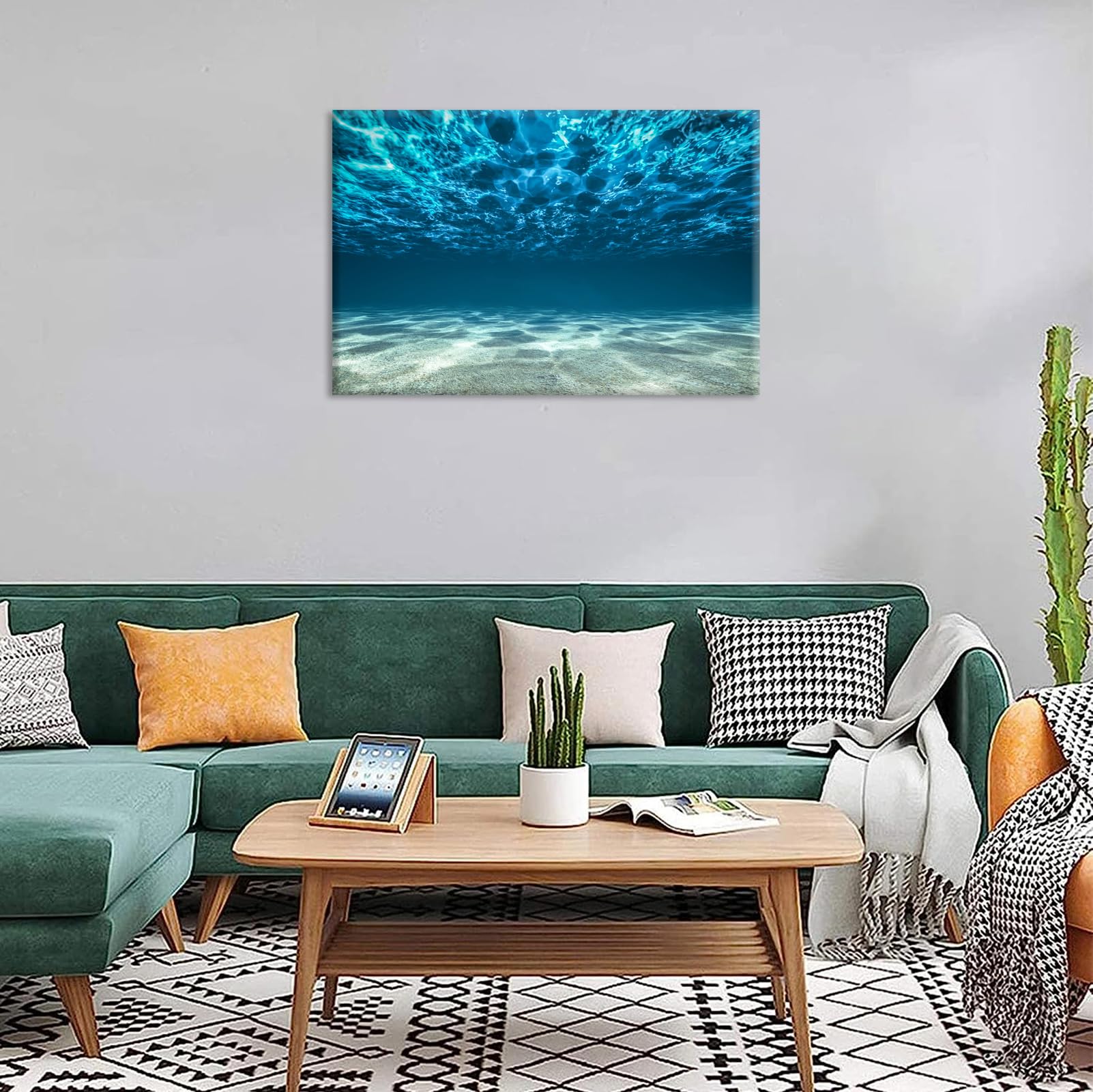 Amazon.co.jp: アートパネル 海 壁掛けポスター 水中風景 海の波の絵