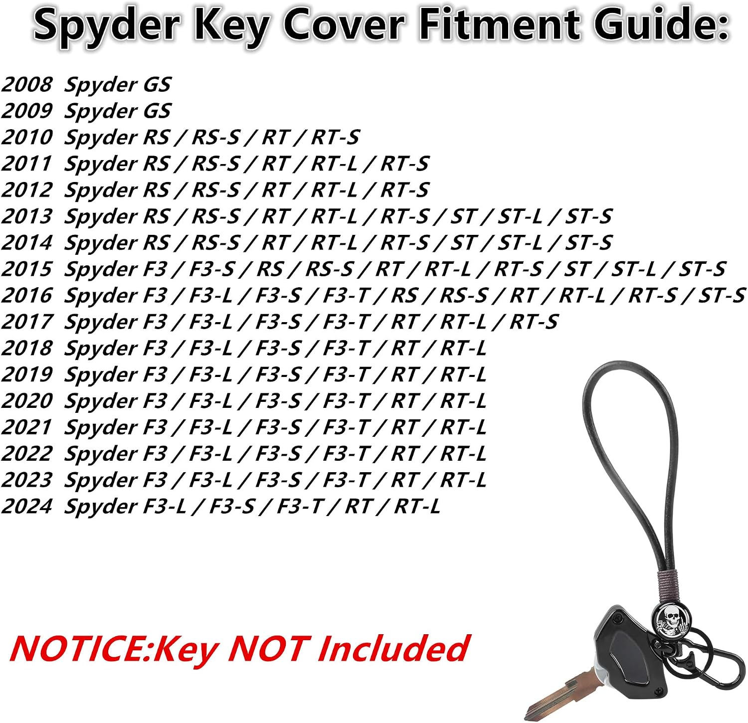 Key Cover Key Shell Key Fob Holder For Can-Am Spyder F3 RT Key Accessories