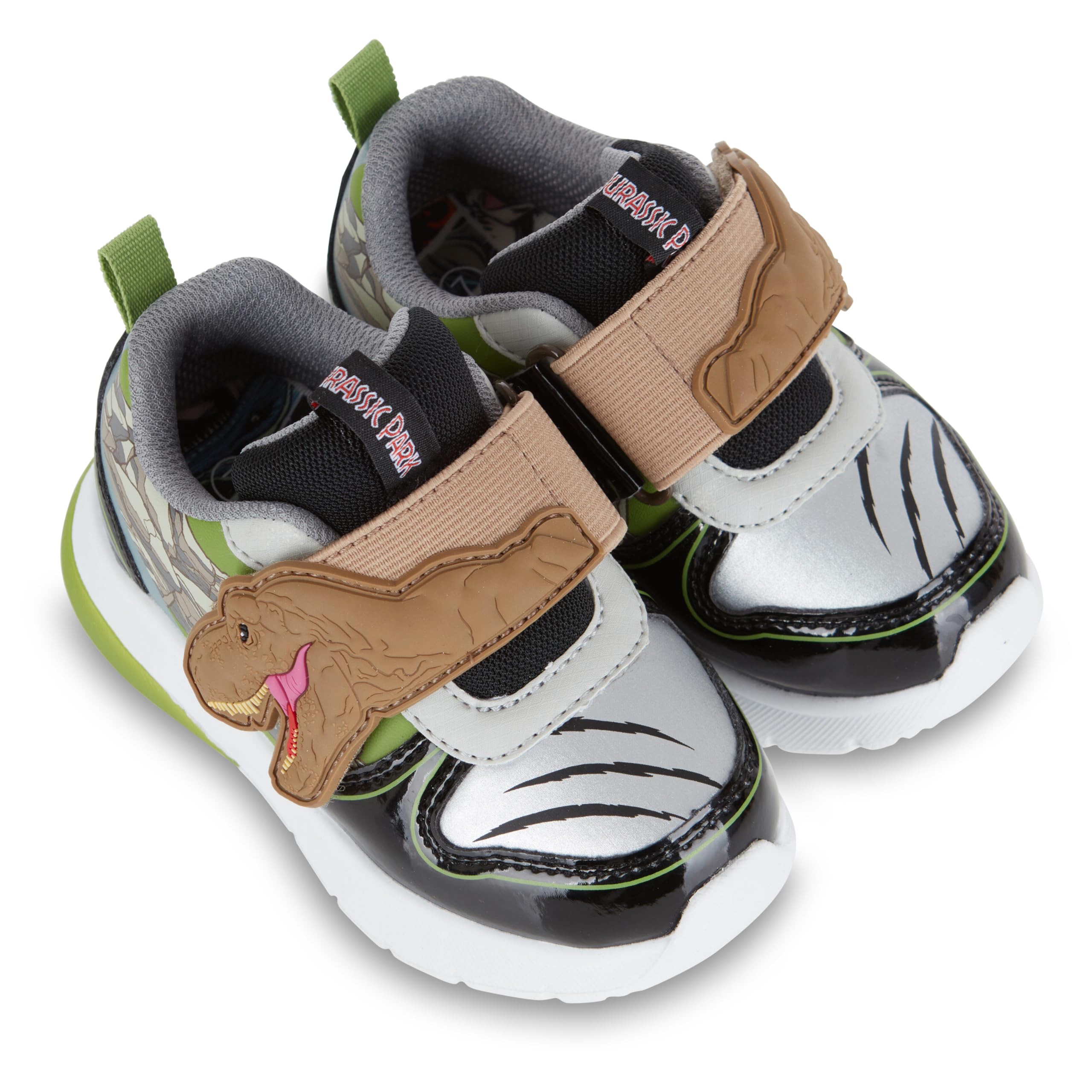 Jurassic Park Boys Dinsaurs Sneakers Light up Low Top Athletic Shoes Light up Low Top Sneakers