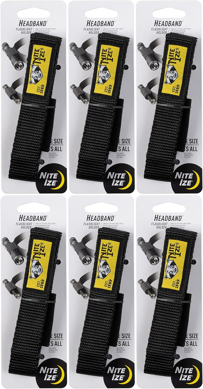 Nite Ize Headband Flashlight Holder - Black (6-Pack)