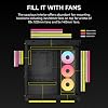 علبة كمبيوتر برجية متوسطة زجاجية بانورامية CORSAIR Frame 4500X RS-R ARGB – يتضمن نظام تركيب مروحة InfiniRail GPU Anti-Sag، ومروحة 3 x RS120R RGB LINK، مناسبة لمشعاعين مقاس 360 مم – أسود
