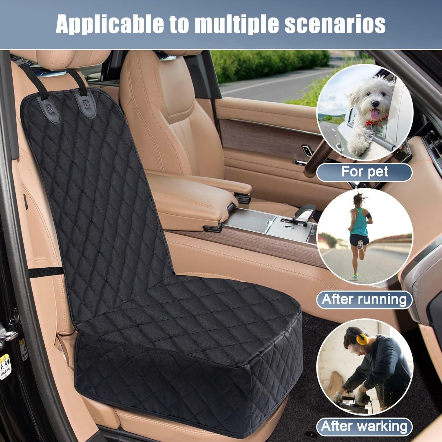 Front Dog Car Seat Cover for VW Jetta/Jetta VI/Jetta VS7, Water-Resistant Pet Seat Protector Non-Slip & Scratch-Resistant for Safe & Comfortable Travel