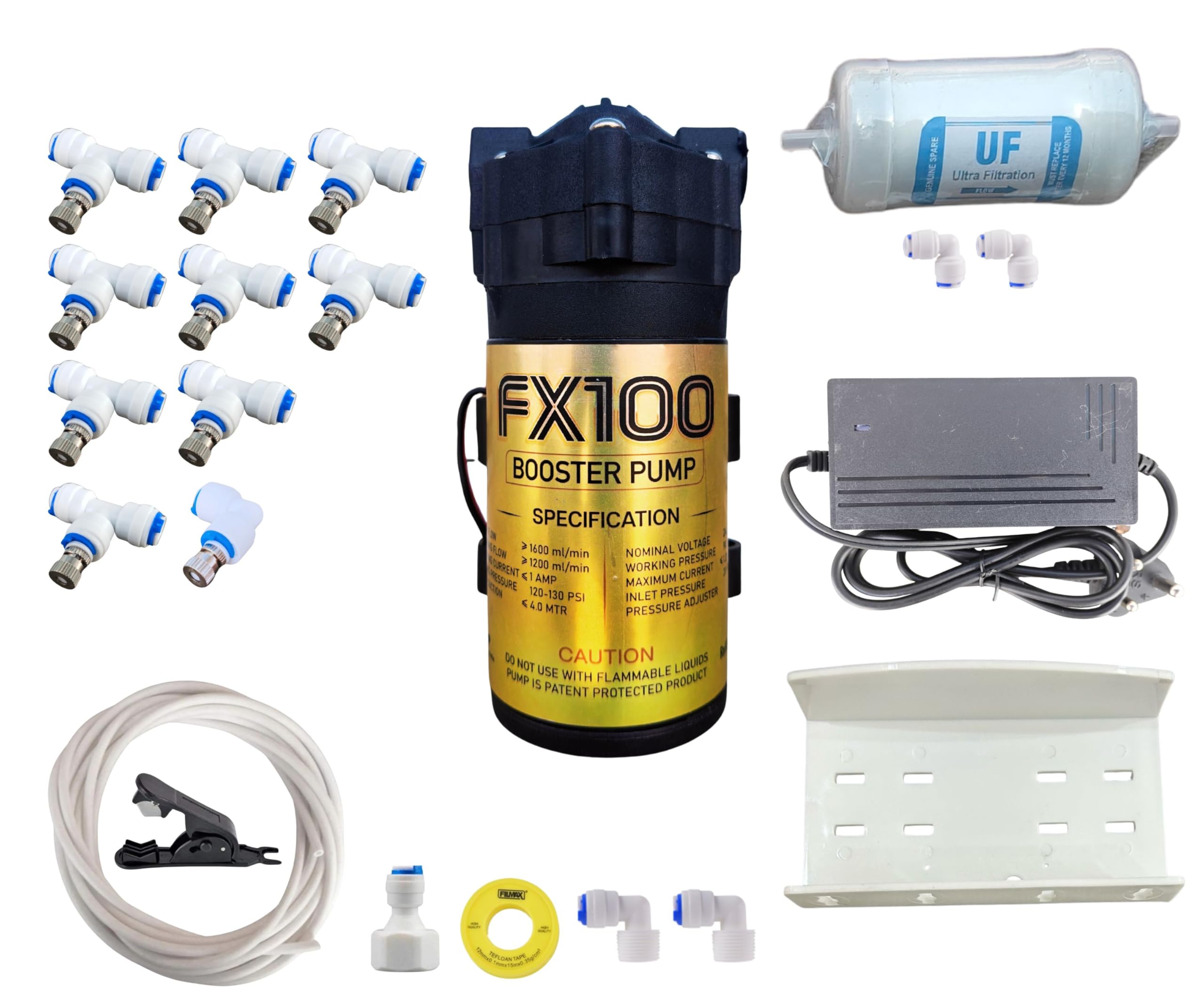 PARIJATA Misting System Kit with Nozzles, Mist Pump, smps, Pipe 15mtr, Connectors etc. for Terrace/Balcony/Garden Cooling/Animal husbandry/Hydroponics/fish farming (Nozzle Distance 1.4mtr)-image-19