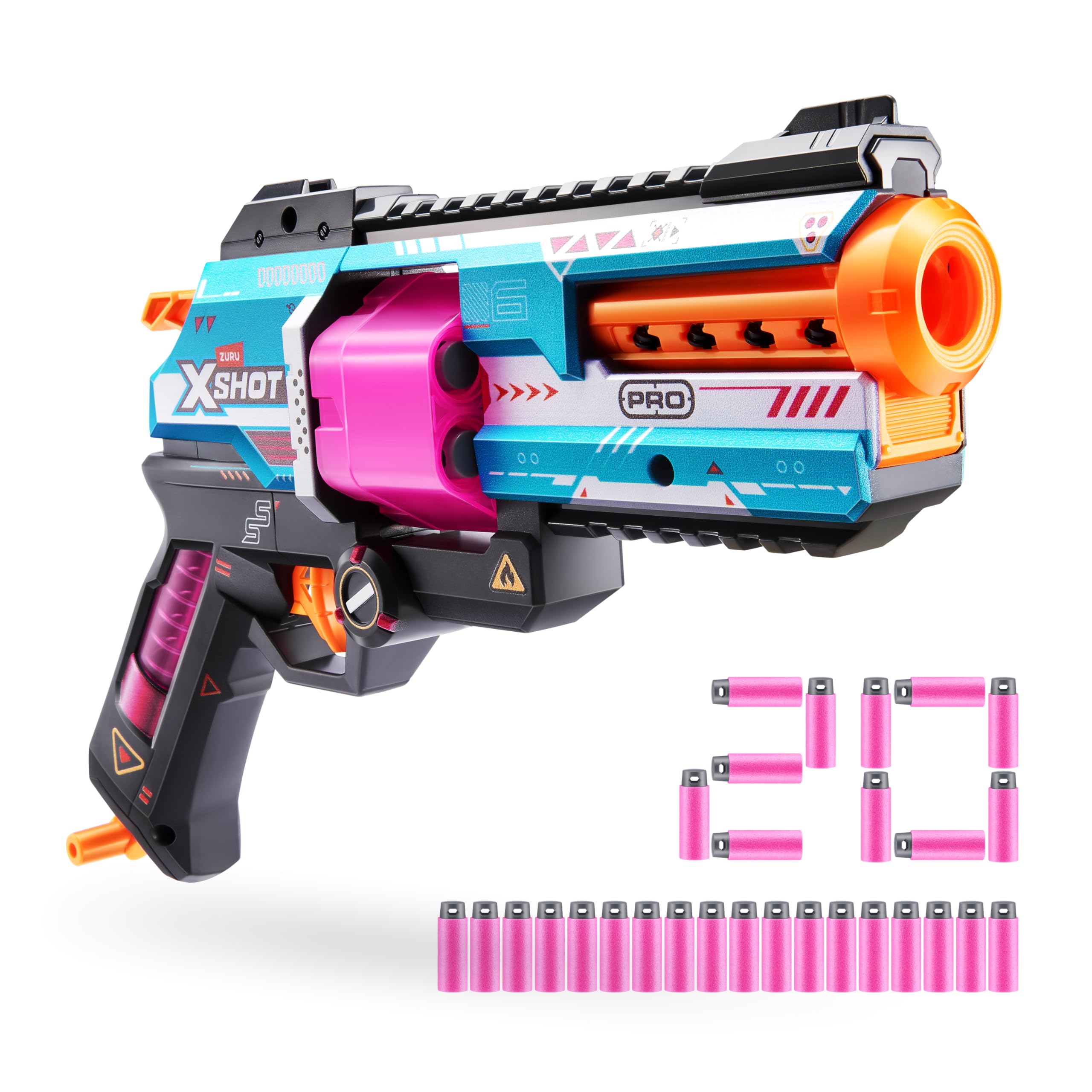 XSHOT Skins Pro Series Break Barrel Blaster (20 Darts) By ZURU | Rotating spin barrel precision, Air Pocket Technology darts, epic long range, pro-level outdoor blaster for kids & teens