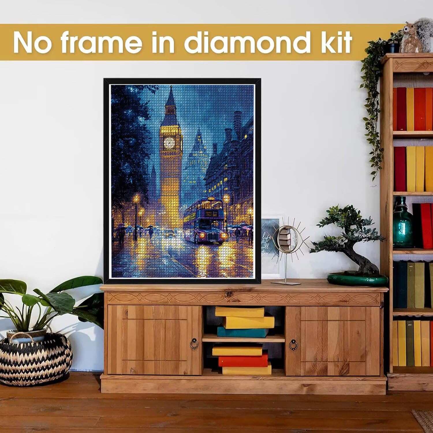 5D Diamond Painting Kit Completo Vista notturna Londra 90x120cm S-504 | Diamond Painting, Pittura Diamante per Adulti e Bambini, Kit DIY Punto Croce per Decorazione Murale la casa - Regalo