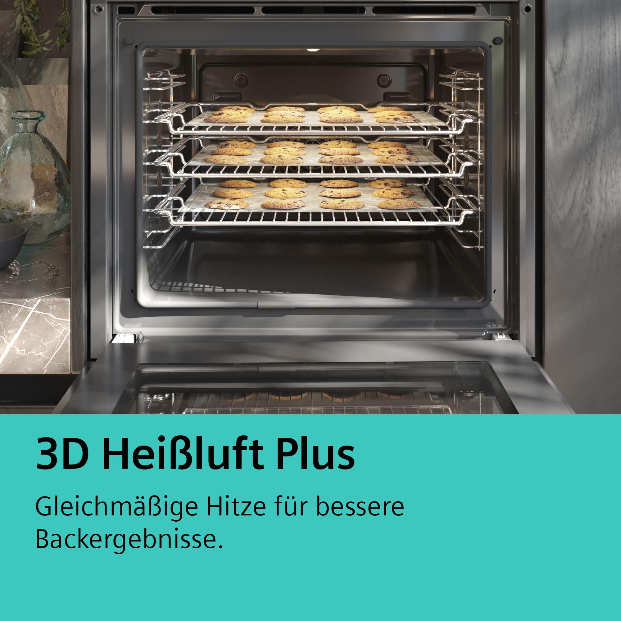 Siemens EQ110KA1B iQ100 Herd-Glaskeramik-Kochfeld-Kombination 59,4 cm Schnellaufheizung 3D Heißluft