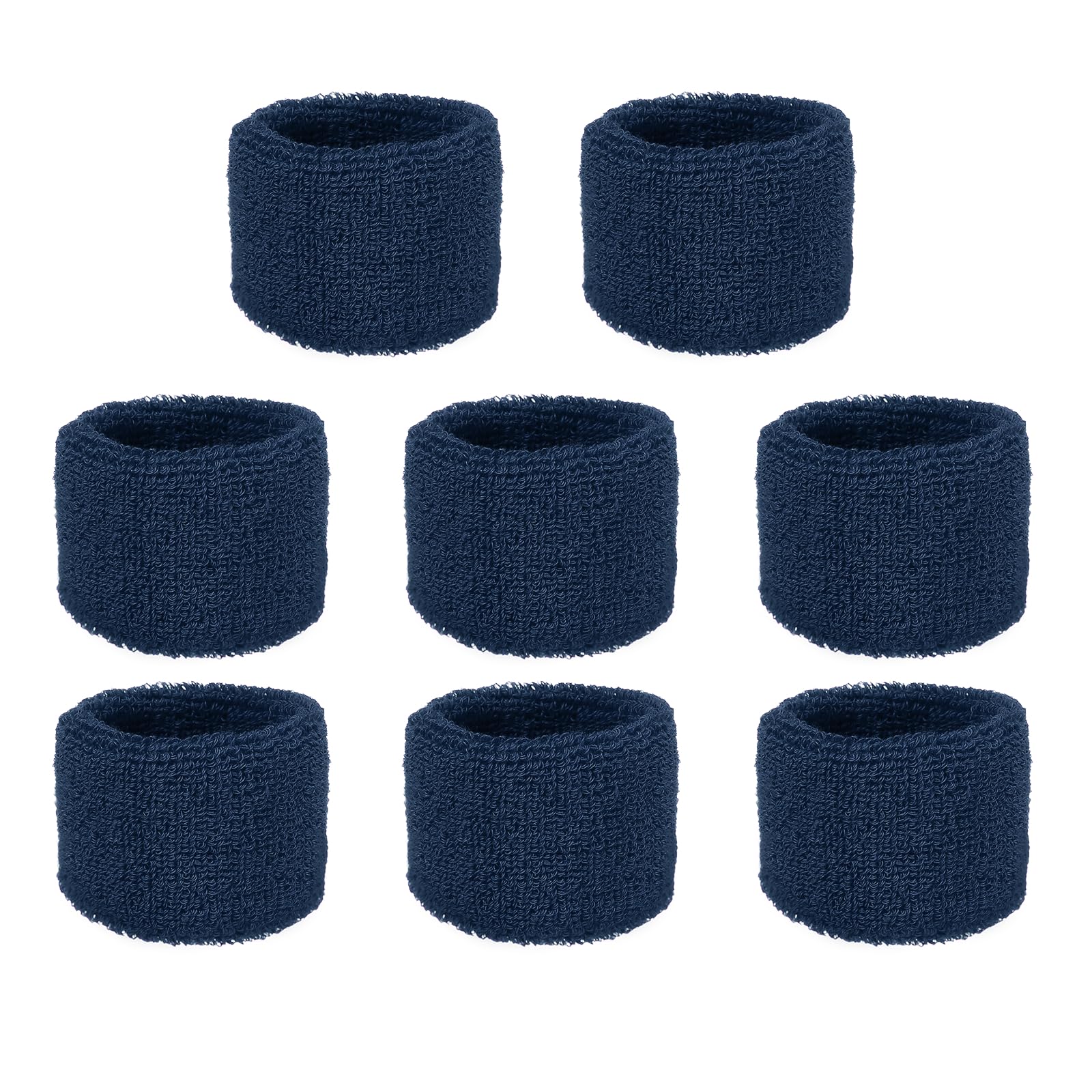 YELARXI Wrist Bands for Sweat, Sports Wrist Sweat Bands, Sports Wristband Sweatbands Breathable Absorbent Tennis Wristbands 8 Pcs & Navy Blue -Fitting for Basketball/Football/Gym — image 1