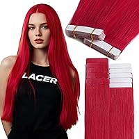 Vista 29 de Lacer Extensiones de cabello con cinta invisible, color negro natural, extensiones de cabello con cinta invisible, 18 pulgadas, cabello humano real