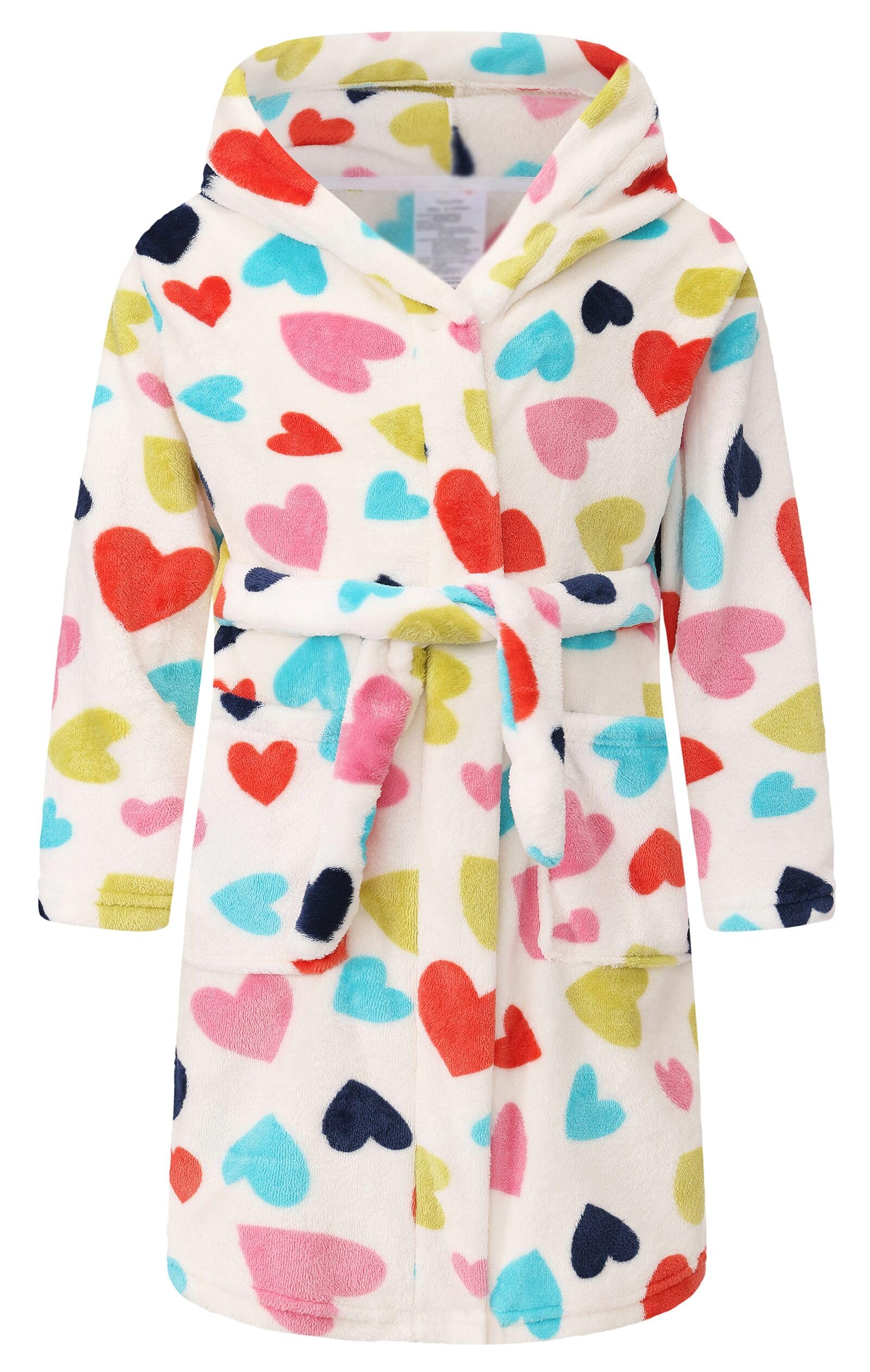 Kids Hooded Bathrobe Girls Soft Plush Hooded Flannel Pajamas Sleepwear Boys Spa Robe