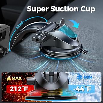 Car Tablet Mount Dashboard Vent, 3-in-1 Car Tablet Holder Windshield Air Vent [Powerful Suction Cup & Adjustable Arm] for 4-12.9 Devices, iPad Pro Air Mini, Galaxy Tabs, Lenovo, Phones