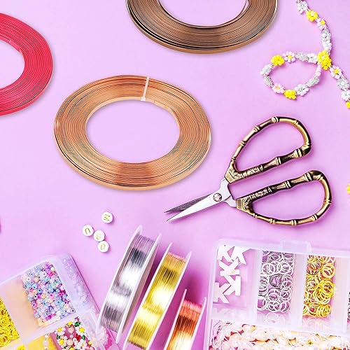 Miniatura 6 de Mandala Crafts Alambre de aluminio anodizado flexible de calibre 18, alambre de aluminio plano plateado para anillos, alambre de aluminio suave para