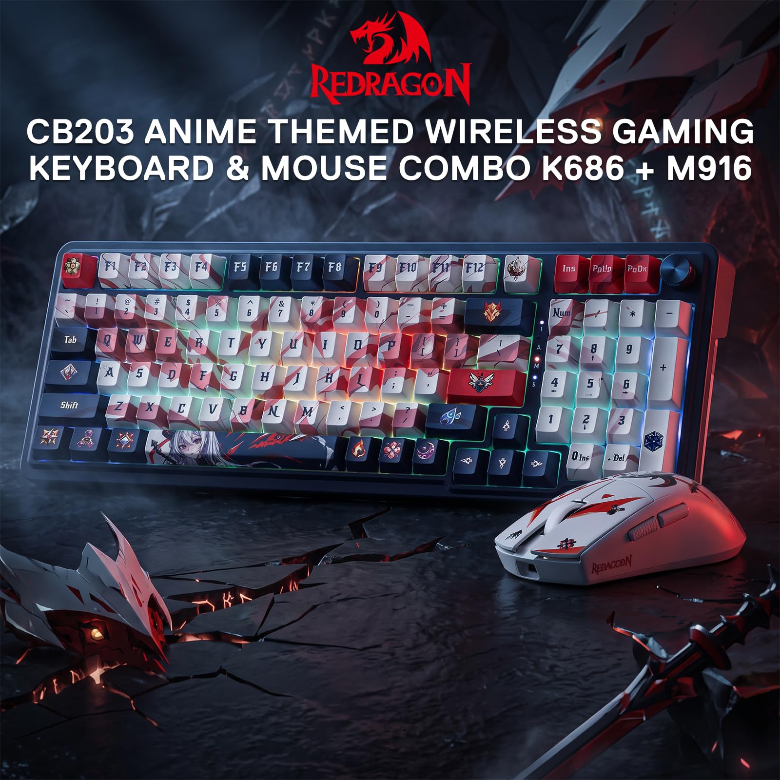 Redragon CB203AK Gaming-Tastaturen & -Mäuse Combos 3 Moden Linear