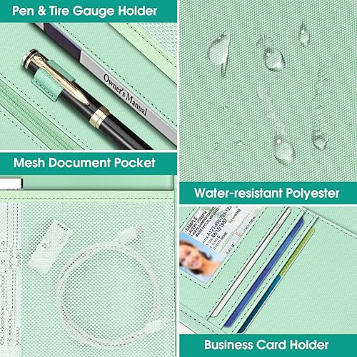 Vista 3 de FINPAC Soporte para documentos de automóvil, Registro de vehículos y titular de la tarjeta de seguro, Organizador de guanteras automático Manual