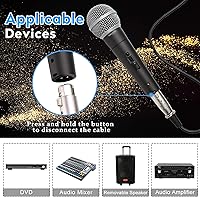 Vista 5 de Perrycom Micrófono vocal dinámico profesional con interruptor de encendido y apagado, micrófono de metal cardioide de mano para cantar, compatible