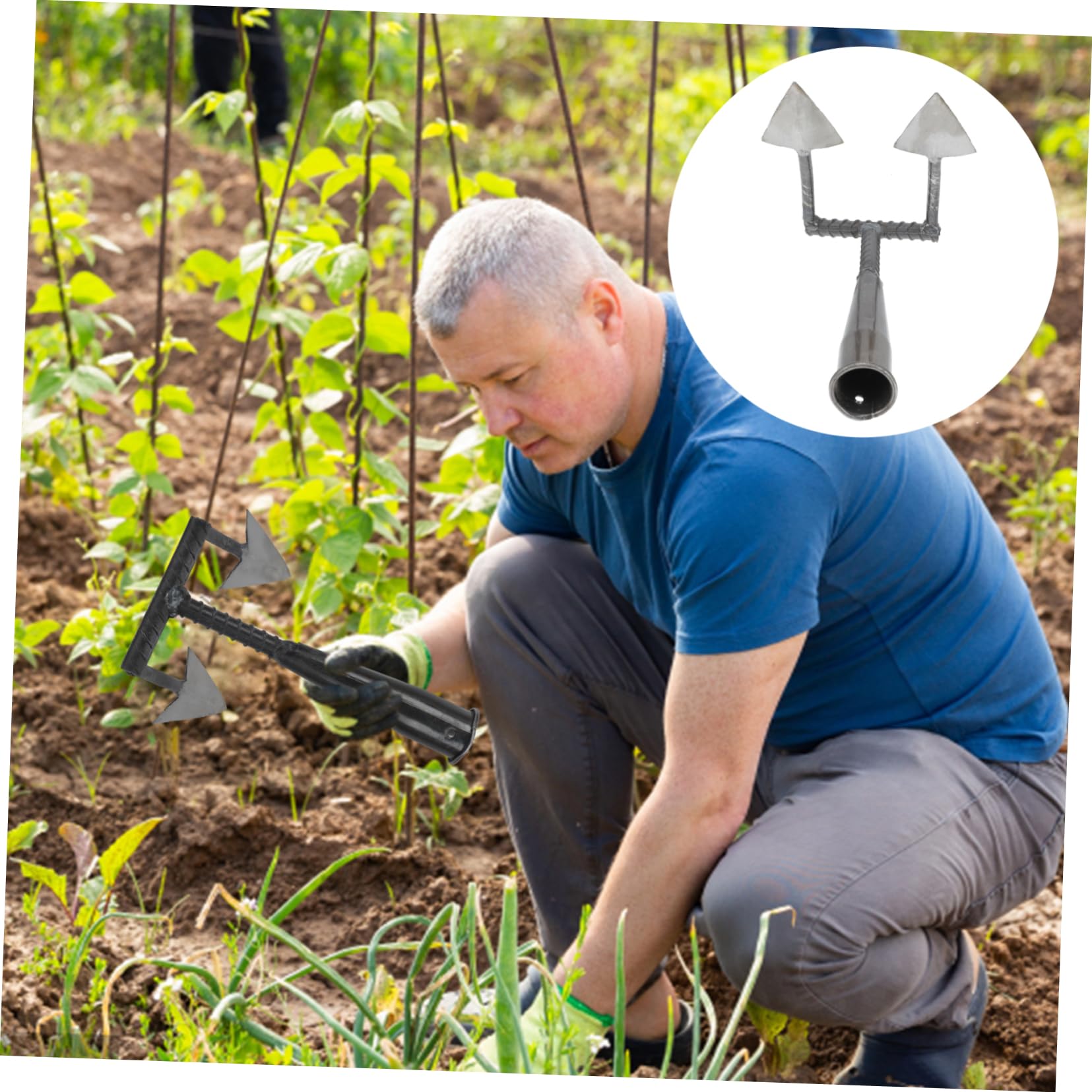 Toddmomy 2 Pezzi Triangolare Manuale per Diserbo e Strumento da Leggero e Portatile per Coltivazione e Manutenzione del per Giardinaggio e Agricoltura