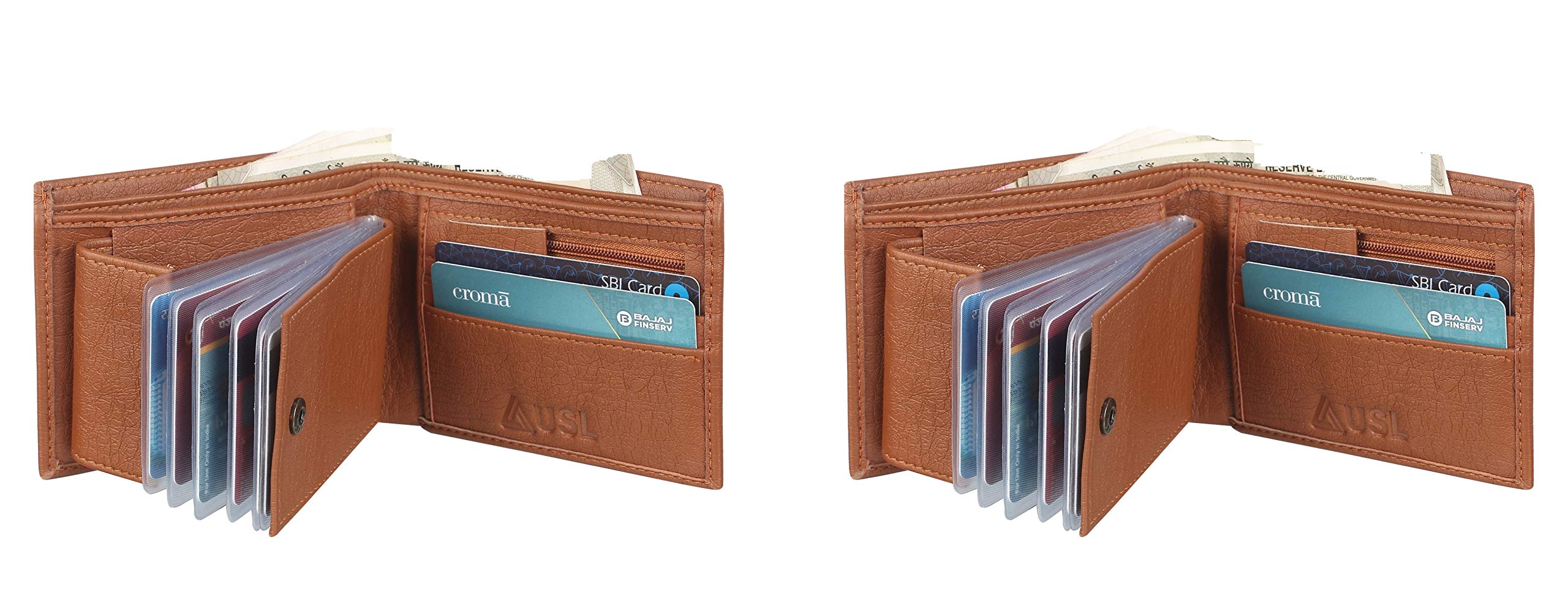 PU Leather Wallet Combo for Men Pack of 2 (Tan & Tan)-image-22