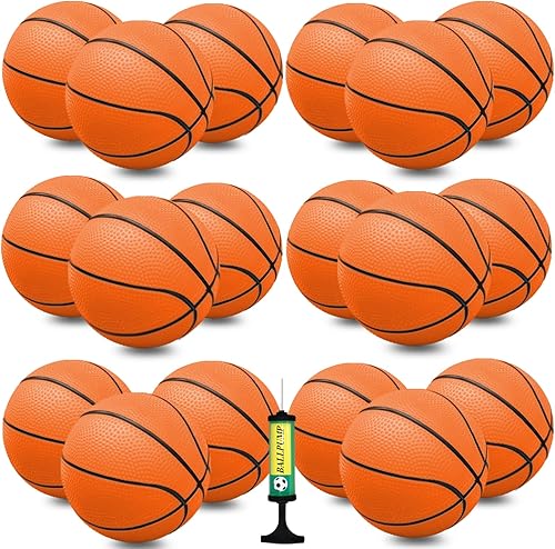 Miniatura 51 de Juego de 40 mini pelotas de baloncesto inflables de 6 pulgadas, juego de baloncesto pequeño de PVC para colocar sobre la puerta, juegos de aro