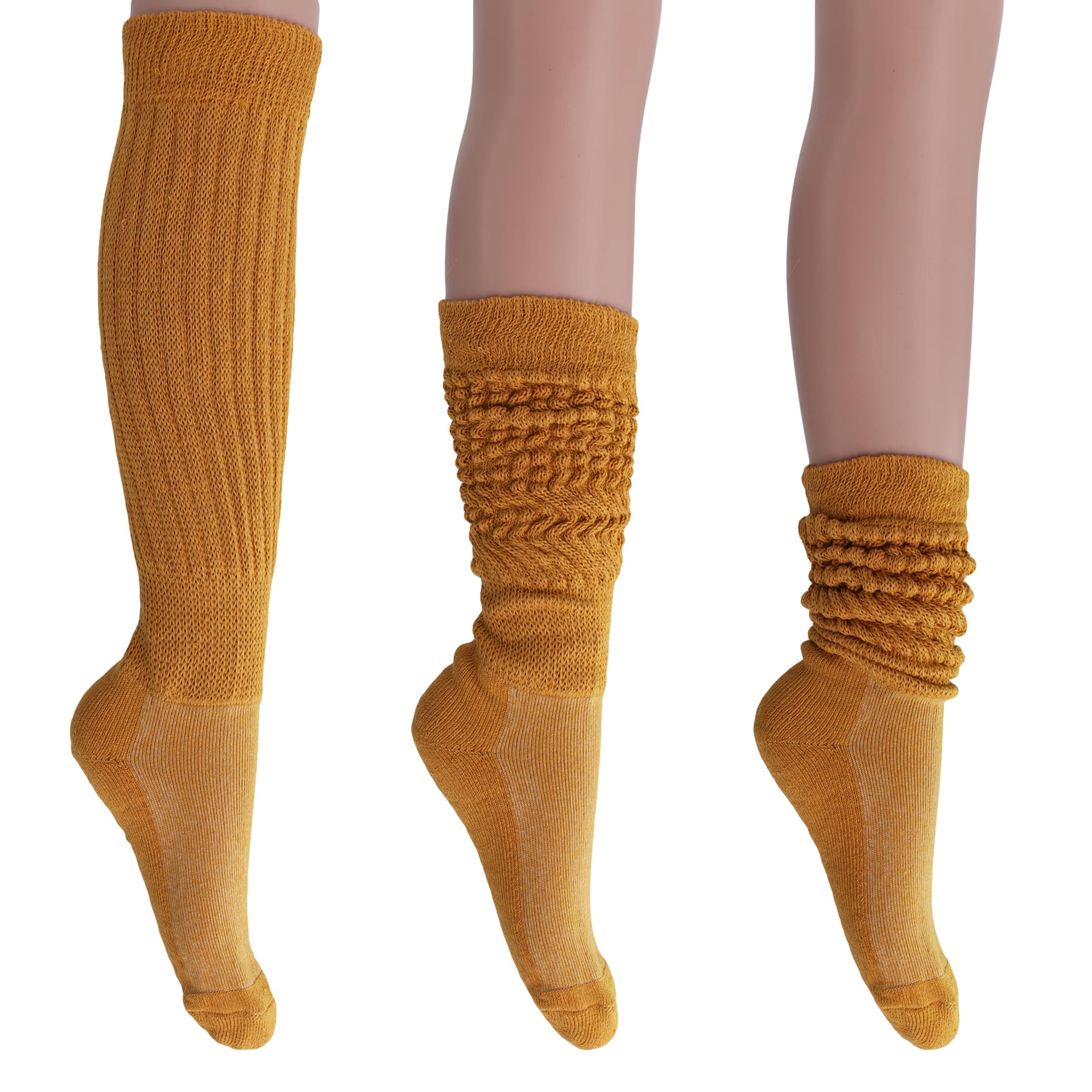 AWS/American Made Slouch Socks Cotton Scrunch Knee High Extra Long and Heavy Socks