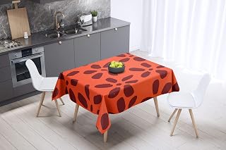 Le Jardin du Lin Küchendekoration, Tischdecke, Orange Bordeaux, 140 x 140 Cm - Entworfen und hergestellt in der Türkei