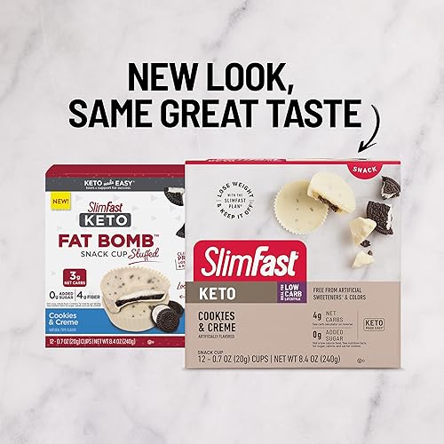 Miniatura 6 de SlimFast Keto - Bocadillos rellenos bombas de grasa de galletas de galletas y crema bocadillos Keto para pérdida de peso bajos en carbohidratos sin