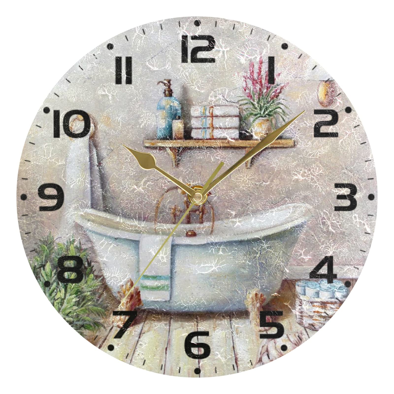 Orologio da parete rotondo da 25,4 cm, silenzioso, senza ticchettio, decorazione per la casa, soggiorno, cucina, camera da letto, ufficio