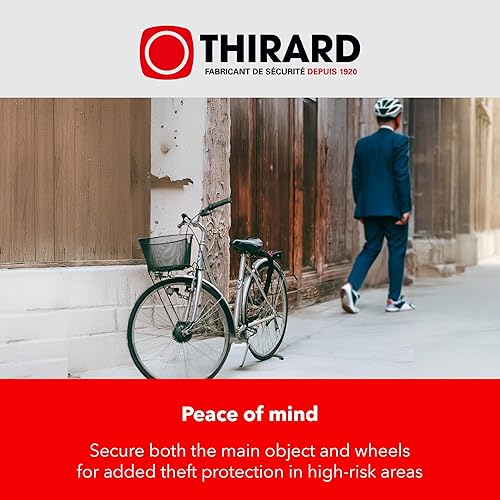 Miniatura 5 de THIRARD Cerradura de cadena resistente  Acero endurecido de 3.94 pies, eslabones resistentes a cortes de 0.394 in, revestimiento de PVC resistente a