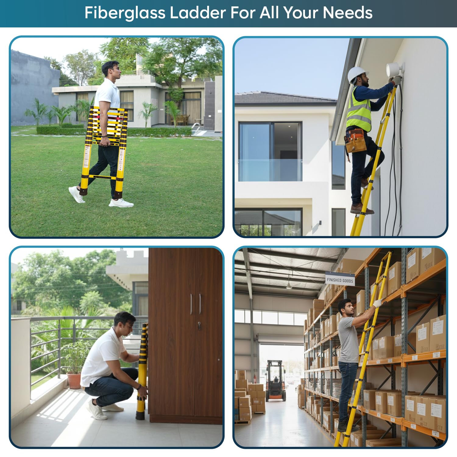 Corvids 4m Telescopic Ladder - Safe & Durable -5