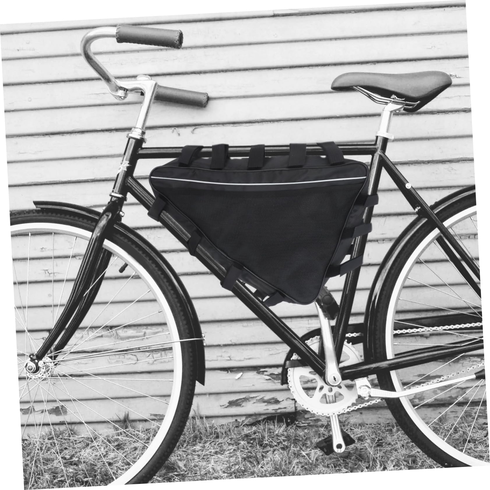 POPETPOP Borsa Triangolare Bici 693-3 Grande Capacità in Oxford Nero | Ciclismo e Campeggio, Resistente All’usura alle Intemperie, Facile Installazione