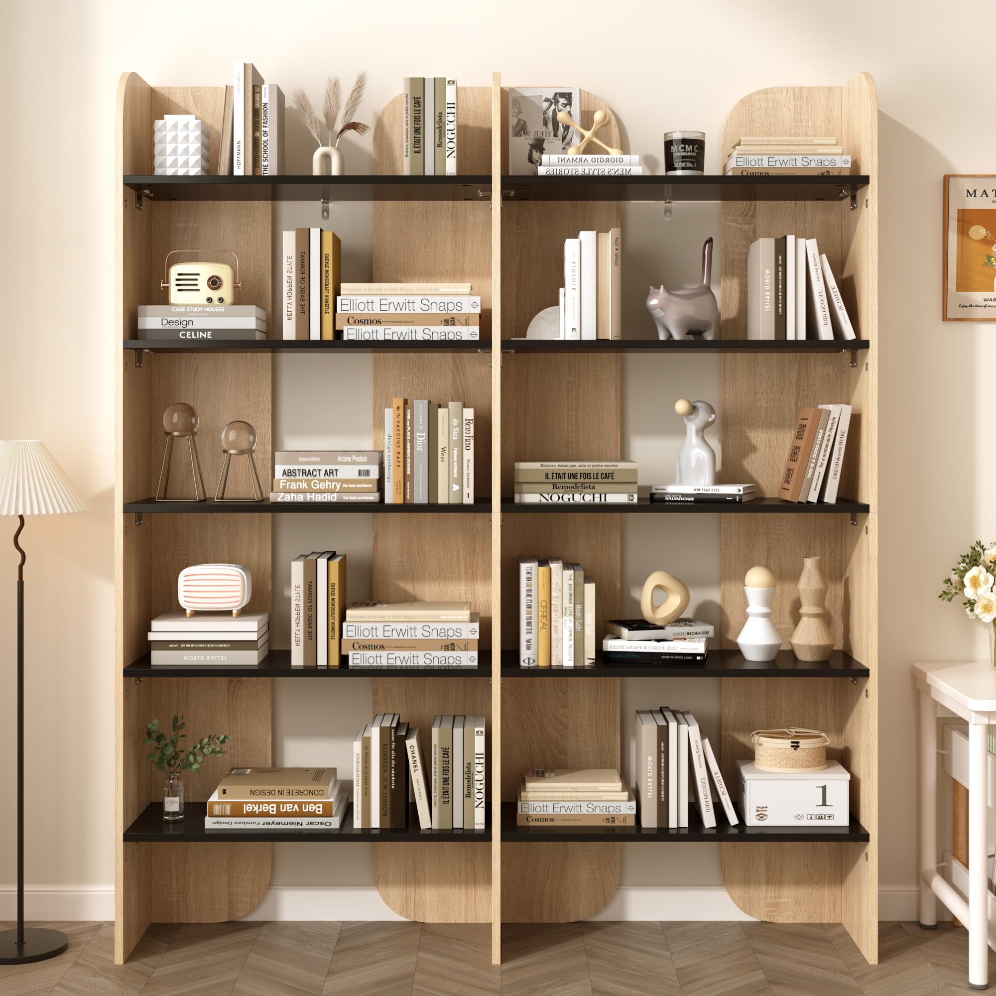 Libreria alta 160 cm, scaffale a 5 livelli, scaffale aperto (colore legno)