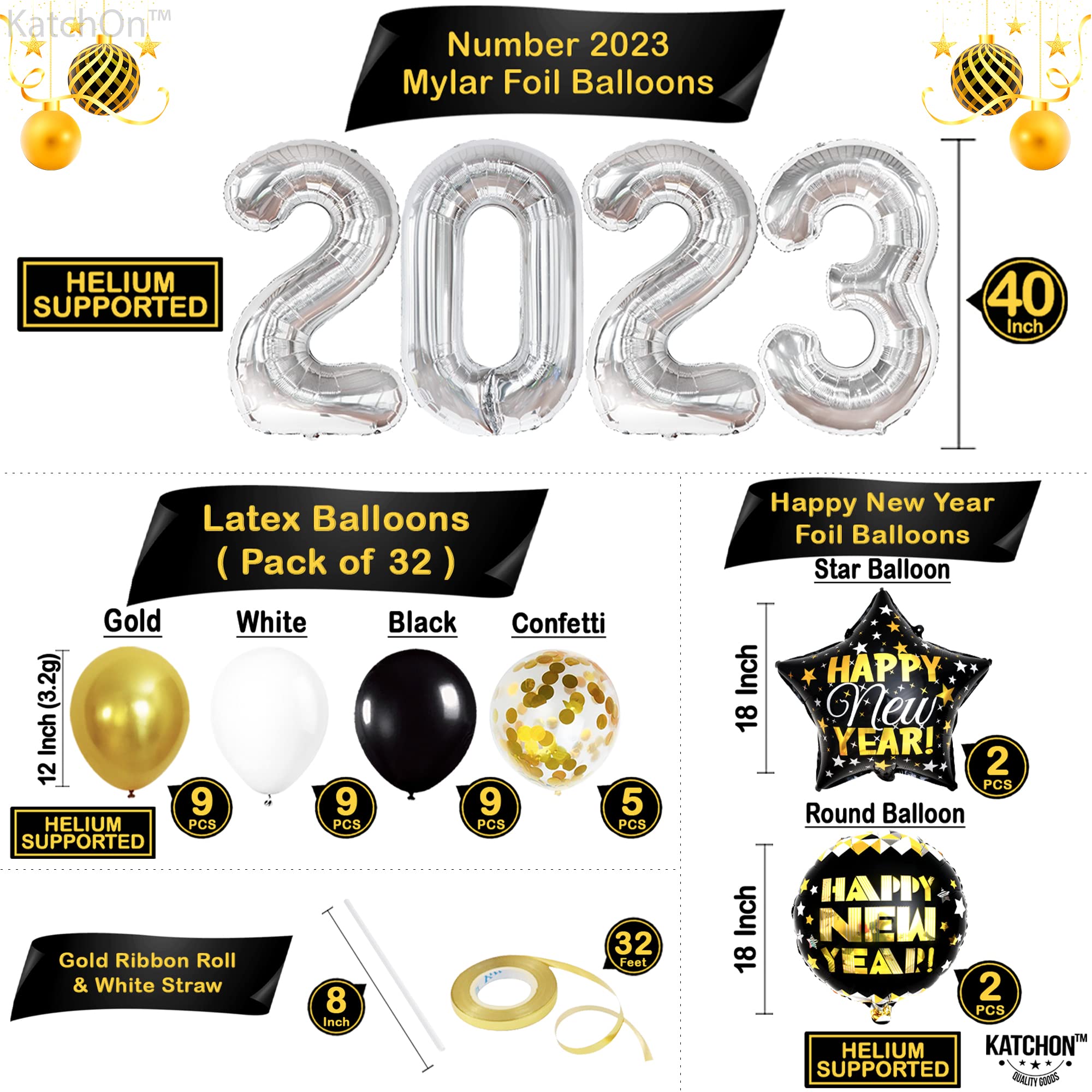 Amazon | Happy New Year 2023 星付きセット | 風船・バルーン | おもちゃ
