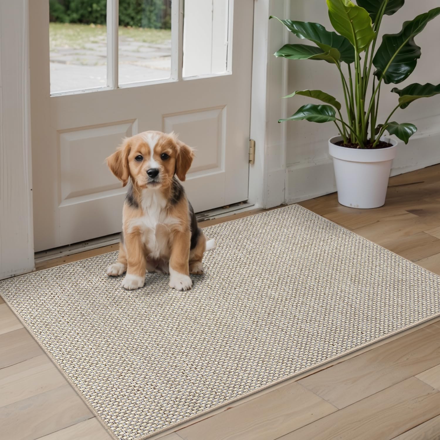 Moderne Binnendeurmat - Comfortabel En Stijlvol - 90 X 60 Cm Goudkleurig Marmer