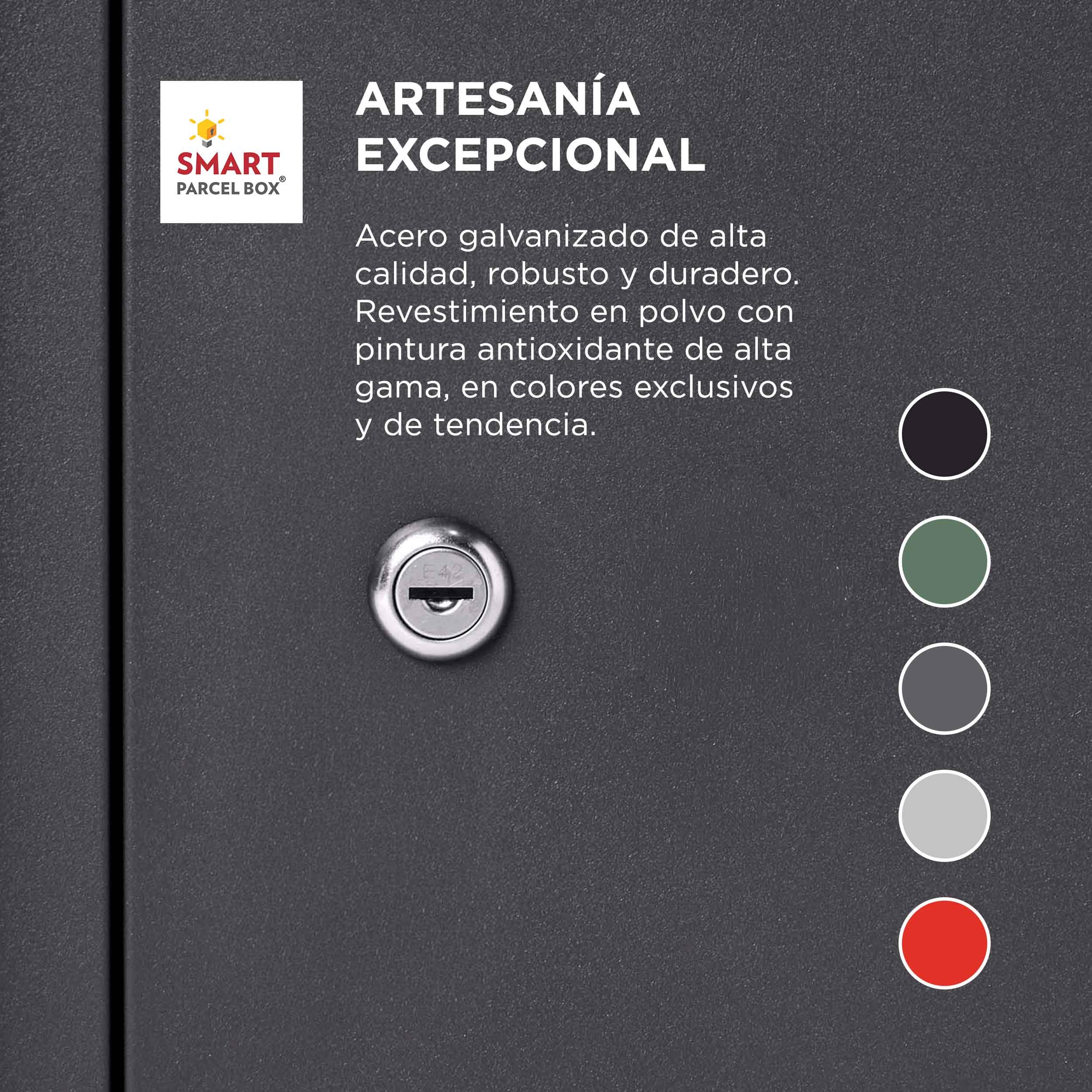 Smart Parcel Box - Buzón inteligente para paquetes tamaño grande, para entregas de compras en linea, con puertas de acceso delantera y trasera, montaje sobre suelo, pared o puerta