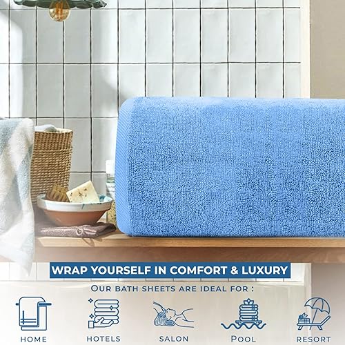 Vista 61 de DAN RIVER Paquete de 1 toalla de baño de 40 x 80 pulgadas, toallas de baño extragrandes de secado rápido para baño, toallas suaves y absorbentes