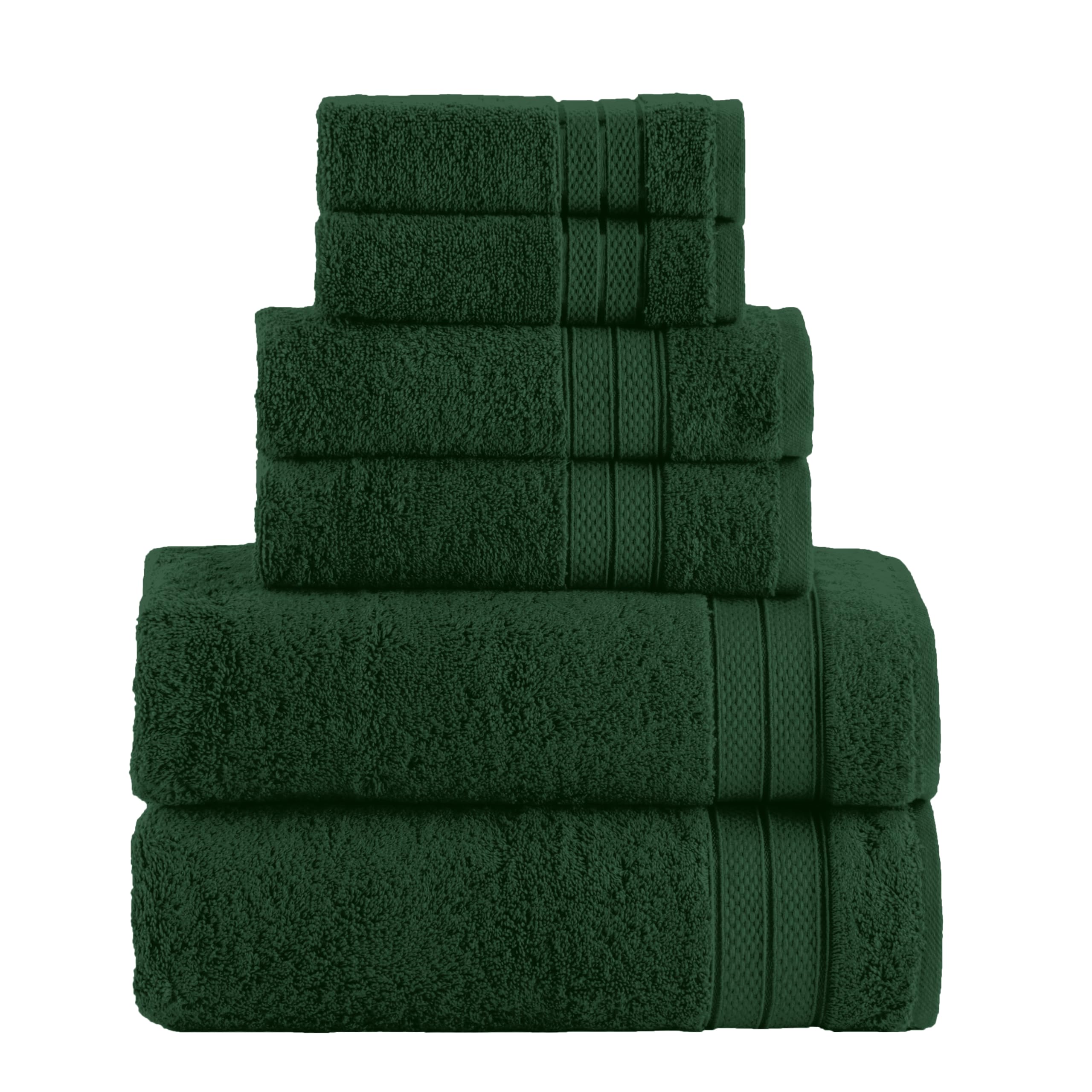 Elegant Comfort Set di 6 asciugamani di lusso, 100% cotone turco, morbido e di alta qualità, design popcorn a tre linee, 2 asciugamani da bagno, 2 asciugamani per le mani e 2 asciugamani da bagno, ad