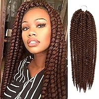 Vista 12 de AU-THEN-TIC Jumbo Senegalese Twist Crochet Hair, 12 pulgadas, paquete de 6, extensiones sintéticas para estilos Habana y Mambo Twist, (azul)