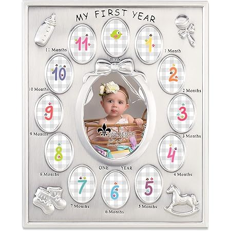 Lawrence Frames 830080 Silver Plated My First Year Picture Frame