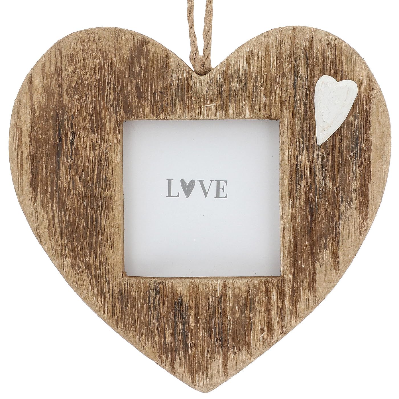 Shudehill Giftware Hanging Heart Small Heart Wood Photo Frames In 4X6, 6X4 And 5X7 (Hanging Heart Small)