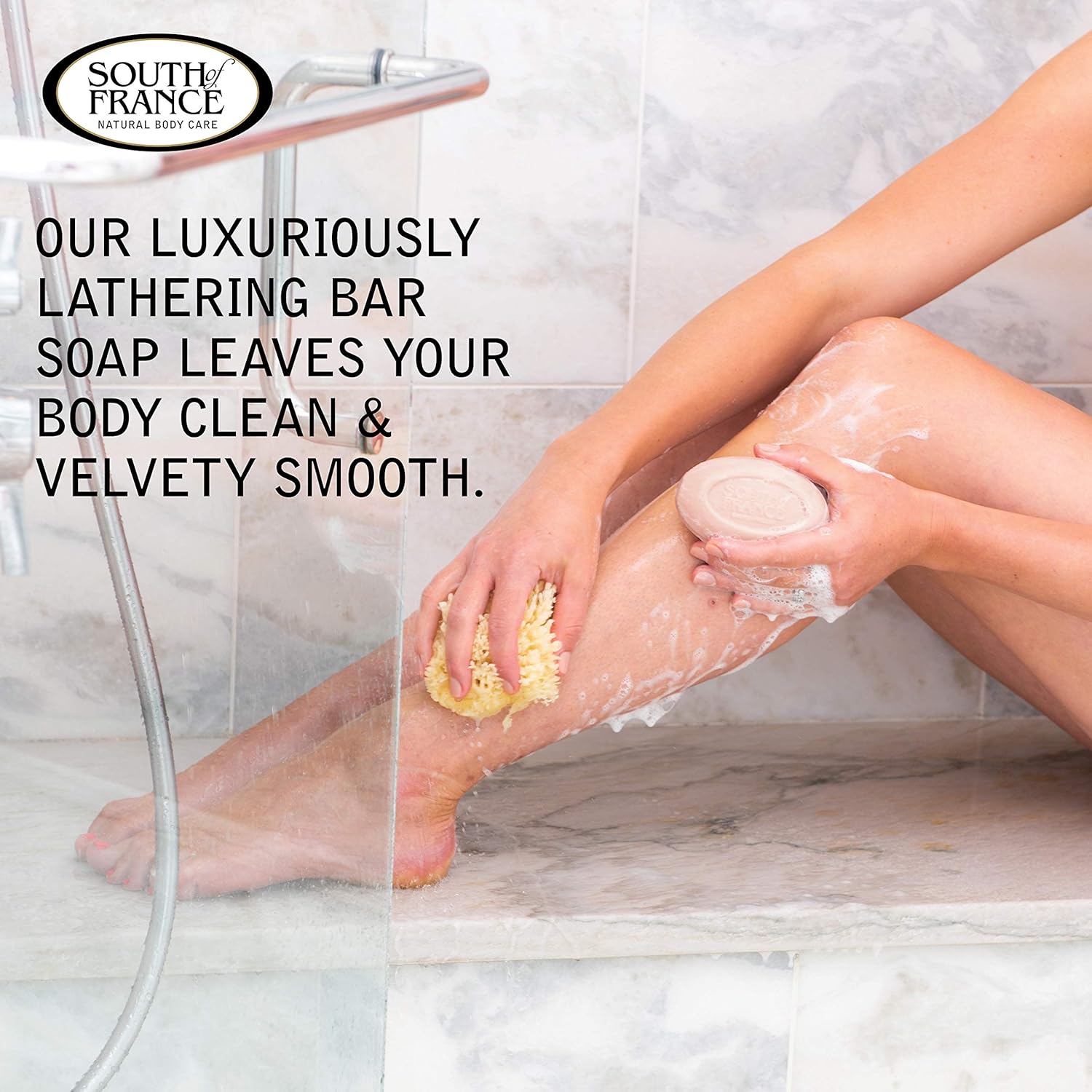 Violet Bouquet Clean Bar Soap by South of France Clean Body Care Triple-Milled French Soap with Organic Shea Butter + Essential Oils Vegan, Non-GMO Body Soap 6 oz Bar 4 Pack - Image 3