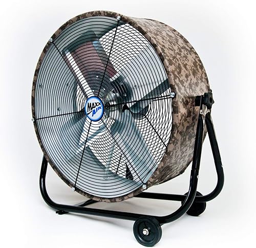 Miniatura 10 de Maxx Air Ventilador industrial de 24 pulgadas, resistente, ventilador de tambor resistente para taller, potentes ventiladores de tienda resistentes