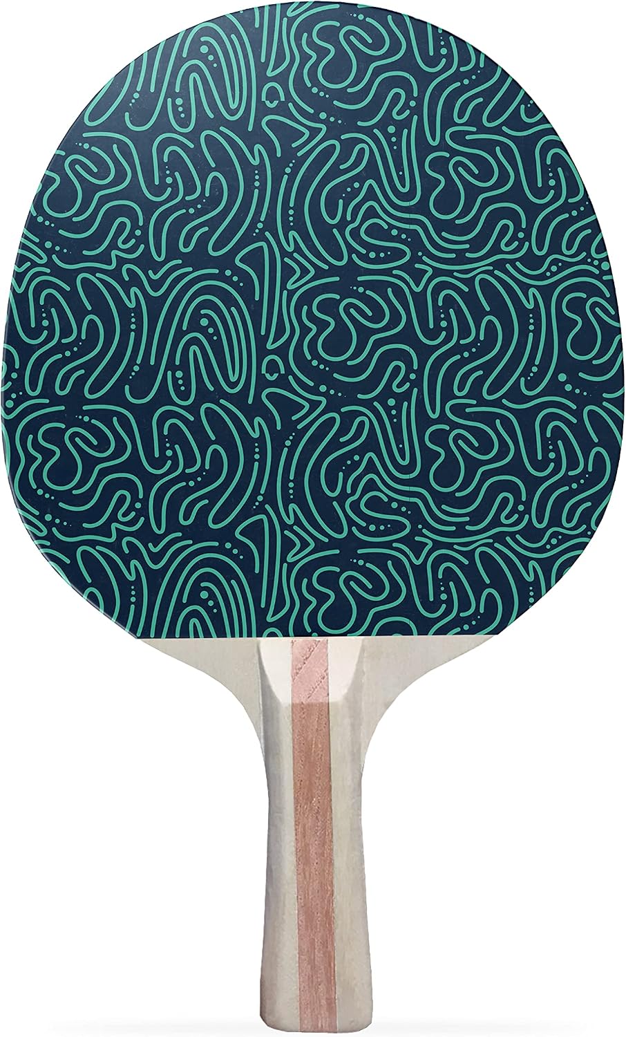 Lines Pattern Colorful Design Ping Pong Paddle, Premium 5 Ply Table Tennis Racket (Black on Back)