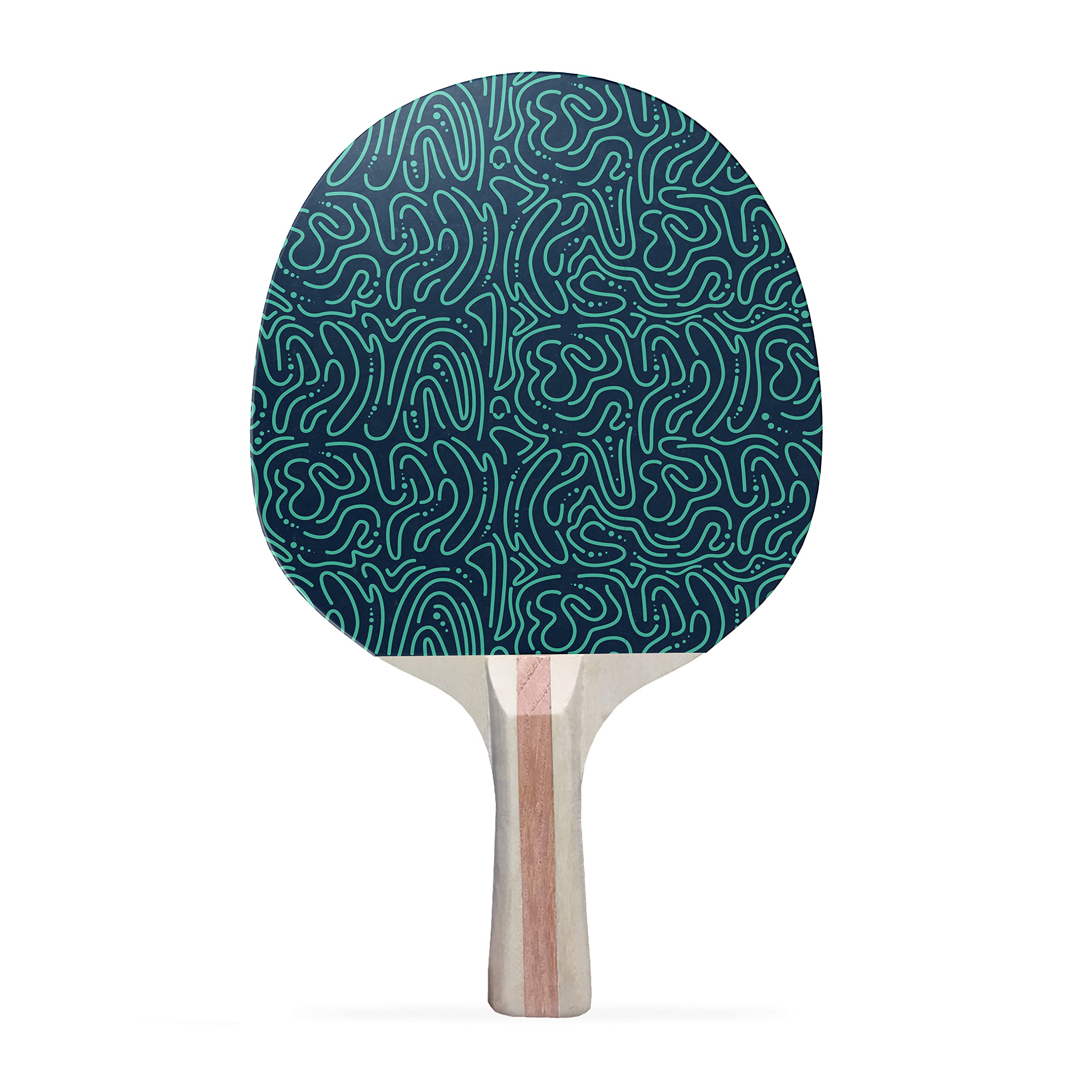 TigerTail Sports Lines Pattern Colorful Design Ping Pong Paddle, Premium 5 Ply Table Tennis Racket (Black on Back)