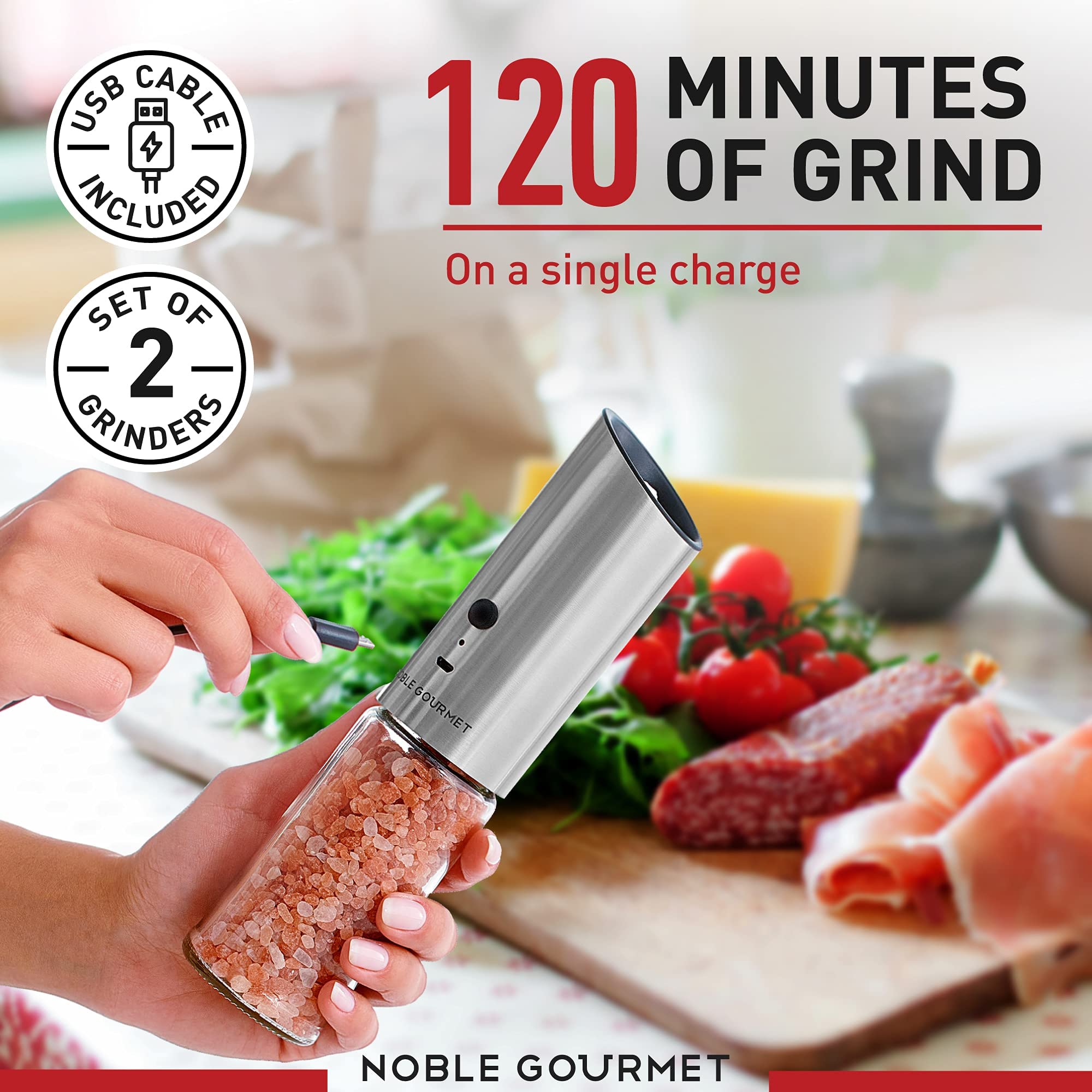 Buy Electric Salt and Pepper Grinder Set Pack of 2 Automatic