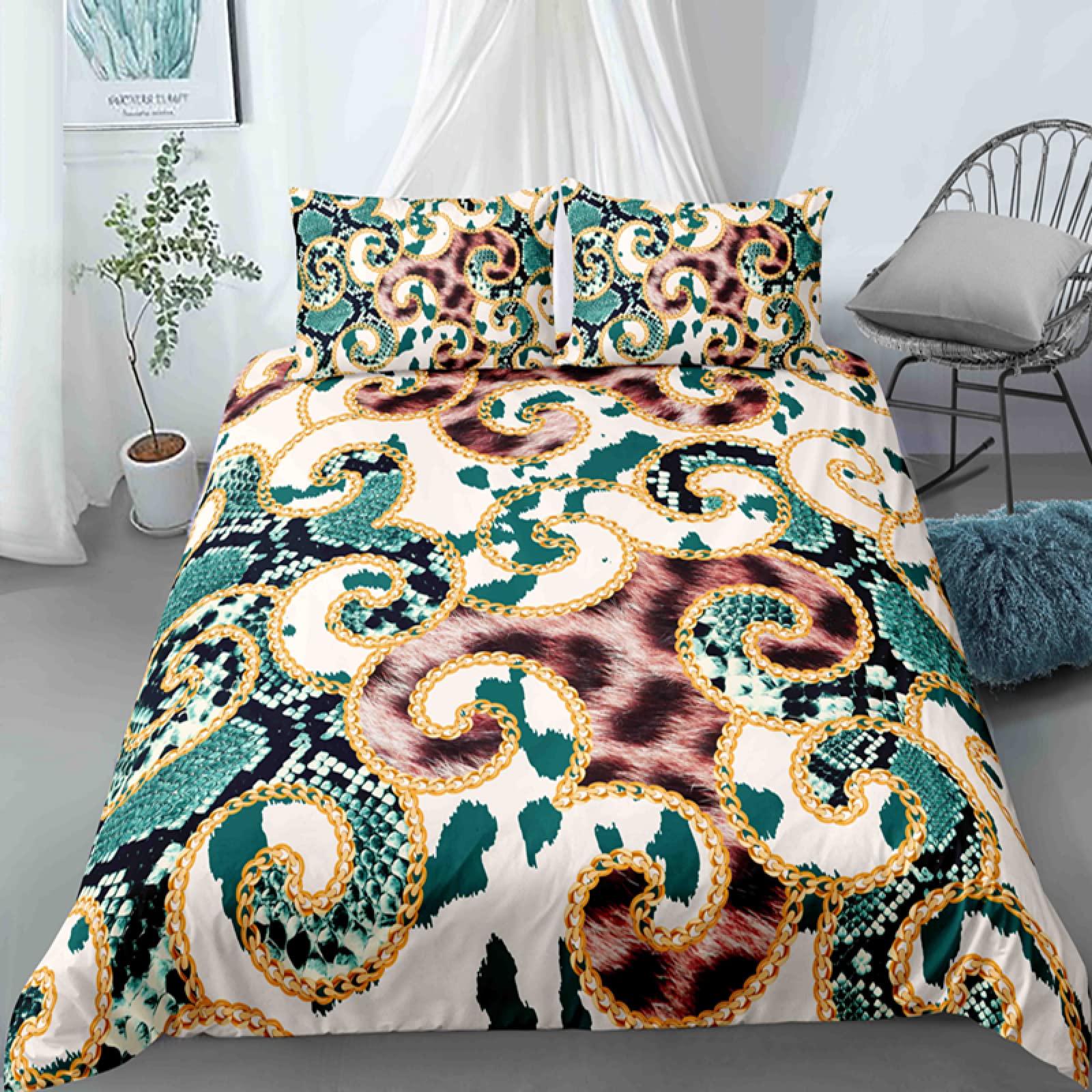 Housse de couette 220x240 adulte parure de lit microfibre 2 taies 65x65